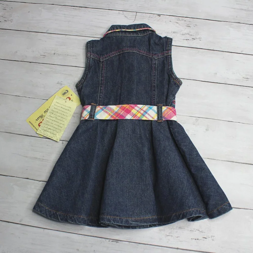 Carter's Vintage Baby Girl's Denim Blue Jean Dress Size 12 Months